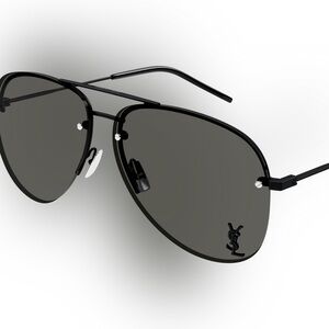 NEW 🕶️ Saint Laurent Black Aviator Sunglasses